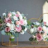 Rose Pink Wedding Bouquet, Dusty Pink Cream Ivory Bridal Bouquet, Real Touch Fake Roses, Lamb's ears, Boho Spring Bridal Bouquet, Eucalyptus