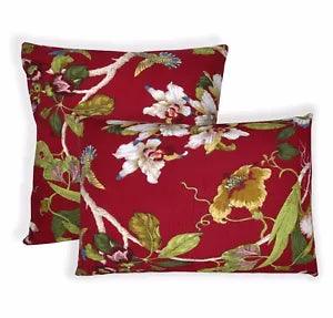 ai03a Lt.Blue Green Pink Yellow Cream Red Lily Cotton Fabric Cushion Cover Size