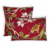 ai03a Lt.Blue Green Pink Yellow Cream Red Lily Cotton Fabric Cushion Cover Size
