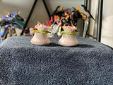 Vintage Denton China Salt and Pepper Shakers Pink Rose & Carnation