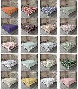 Ambesonne Spring Blossom Flat Sheet Top Sheet Decorative Bedding 6 Sizes