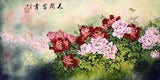 ORIGINAL ASIAN FINE ART CHINESE WATERCOLOR PAINTING-Peony flower&dragonfly