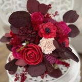 Roses and Rubies Bridesmaid Bouquet - Allure Collection - Wood Flowers - Sola Flowers -  Wedding Bouquet  - Lasting Bouquet