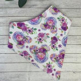 Lavender Peonies Flower Wreath Bandana Bib Big Girl Teen Waterproof Bib Spring Flowers Adult Dignity Scarf SN Peonies Bouquet Bib