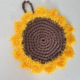 Handmade Crochet Sunflower Dishcloth Scrubby | Dish Scrubby |