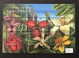 NEVIS 2000 MNH FLOWERS OF THE CARIBBEAN STAMP SHEET 6v ORCHID LILY FLOWER STAMPS