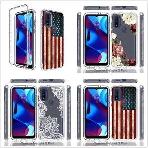 New Flag Flower 2in1 Hybrid TPU Gel Skin Case Cover For Motorola Moto G Pure