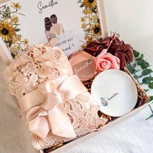Sunflower Themed Wedding Bridesmaid Proposal Box, Bridal Party Proposal Box With Robe, Best Gift For Friend