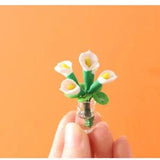 Handmade Clay Miniature 1/12 Scale Dollhouse Flower Vase Plant Garden Calla Lily