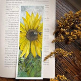 Sunflower and Bee/ Bee Art/ Floral Watercolor Painting / Handpainted Bookmark / Book Lover Gift / Unique Bookmarks / Original Art