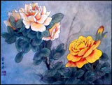 Chinese natural mulberry silk thread,su hand embroidery kits:peony flower 16"