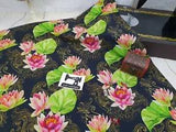 Waterlilies, Water Lily, cotton lycra stretch knit fabric 150cm wide