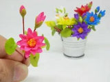 1 pc Miniature Water Lily Flower / Lotus Clay Dollhouse Handmade Decor 1:12