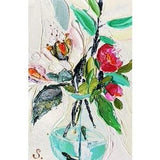 Orchid Oil Painting Bouquet Original Art Hand Painted Floral Artwork Flower Textured Modern Geometric Minimalist Brush Stroke by Fusion