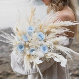 Dried Floral Bouquet, Baby Blue Floral Arrangement, Bridal Bouquet, Wedding Flowers, Wedding accessories, Gift for Her, Birthday Flowers
