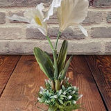 Vintage Cattleya Orchid W/O pot Silk Flowers Plants CREAM