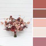 Beige terracotta blush pink dusty rose bouquet Bridal bouquet Faux bouquet Bridesmaid bouquet Silk flowers Boho wedding Wedding bouquet
