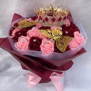READY TO SHIP Ramo Buchon, Light Up Bouquet, Pink Red Eternal Rose Bouquet, Ever Lasting Roses, Romantic Bouquet, Princess Bouquet, Gift