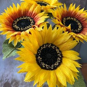 Crepe Paper Gold Ring Sunflower