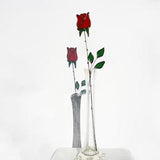 Eternal Rose Stained Glass Flower on Stem Love Gift Suncatcher Window Decor Everlasting Gift for Her Glass Red Rose Table Decor Anniversary