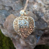 Chinese Lantern With Cute Face Inside on the Seed Pendant,  Art Nouveau Influence, Botanical Floral Jewelry, Gift for nature lovers,