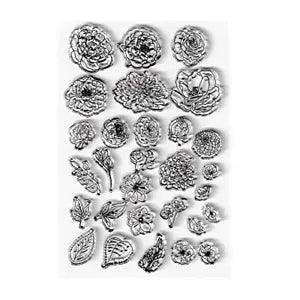 Spring Peony Flowers Clear Stamps Silicone Stamp Spring Peony Flowers Leaves
