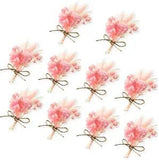 NEW LISTING10 Pack Mini Dried Flower Bouquet 6.3'' Pink Sage White Wheat Dried Flowers for