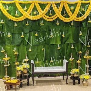 6 x 8  ft Haldi/Puja Set of Marigold Flower Garlands, for   Wedding decoration mandap d??cor Puja D??cor haldi decor