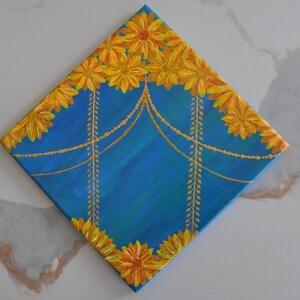 Sunflower Fields on the Ocean - Acrylic Painting