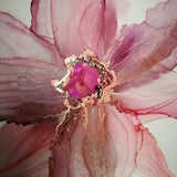 Home Decor Wall Art, Plant Lover Art Painting, 11 x 14 Art Work, Wedding, Abstract Wall Decor, Girlfriend Gift, Alcohol Ink Artwork, Floral