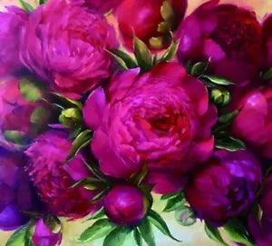 Diamond Painting Peony Flowers Lovely Violet Color Design Embroidery Wall Decors