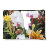 Colorful Orchids  Zippered Pouch Bag, Vanda, Phalaenopsis and Other Orchids by Wrough Iron Gate Pouch, Gift for Orchid Lovers.