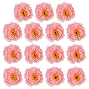 30Pcs Artificial Flower Head Fake Flowers Heads Bulk Silk Peony Heads Dark Pink