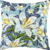 Needlepoint/Tapestry Pillow Cover DIY Kit "White Lilies"