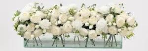CLASSY AND MODERN CUSTOM SILK ROSE AND PEONY IN ACRYLIC VASE ARRANGEMENT