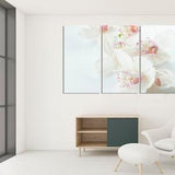 White Orchid Print, Glass Wall Art, Elegant Floral Bedroom Decor, Flowers In Bloom Painting, Unique Gift For Her