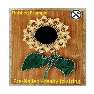 Nails in, ready to string, no tools required, choice of colors, Sunflower, unique, one of a kind, easy, fun!
