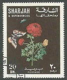 Sharjah Mi# AE-SH 370A, Ranunculus and Butterflies, Unused CTO, FG, LH, 1967