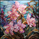Stained Glass Lily and Orchid - Chart Counted Cross Stitch Patterns Needlework