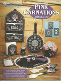 Needlecraft Shop Pink Carnations Kitchen Set Plastic Canvas Chart Leaflet Flower