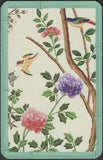 Playing Cards Single Card Old PEONY FLOWERS + TROPICAL BIRDS Flower Art Picture