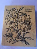 PSX 1994 Lilies flower rubber  wood mounted stamp
