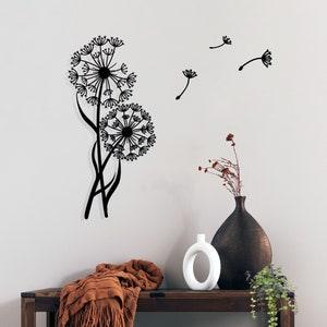 Dandelion Metal Wall Decor, Pusteblume with Flying Seeds, Metal Nature Wall Art,  Interior Decoration, Home Decor and Gifts, Fall Decor