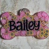 Sunflower piggy pet tag / Resin pet tag / Cat pet tag / Dog id tag