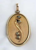 Antique 12K Gold Filled BB Bliss Bros. Lily of the Valley Seed Pearl Oval Locket