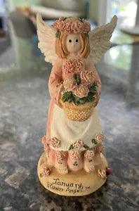 Flower Angel-January By Linda Grayson Ceramic With Carnation