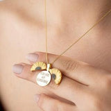 Personalized Sunflower Necklace, Custom Hidden Heart Necklace, Mothers Day Gift, Christmas Gift,