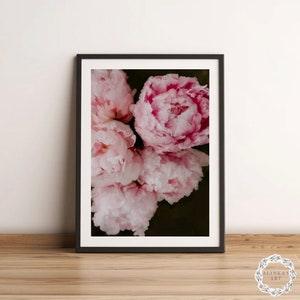 White and Pink Peony Bouquet| Impressionistic Oil Painting | Fine Art Print | Blush Pink Peony | Bedroom Wall Art | Dorm Room | Modern |
