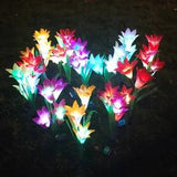 2 Pack Color-Changing LED Solar Powered 8 Flowers Stake Lights Yard Garden Decor