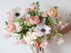 spring bridal bouquet in peach, blush, and white Flower Delivery